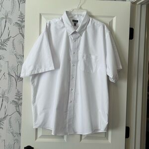 Van Heusen Classic White Short-Sleeve Button-Down Shirt 19 1/2.